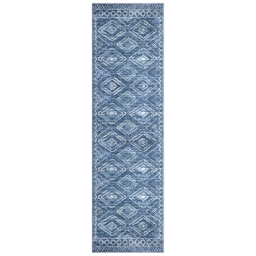 KILOCOCO Washable Runner Rug 2x7 ft Hallway Runners, Stonewashed Blue - color: Stonewashed Blue, size: 2' x 7' (Runner)
