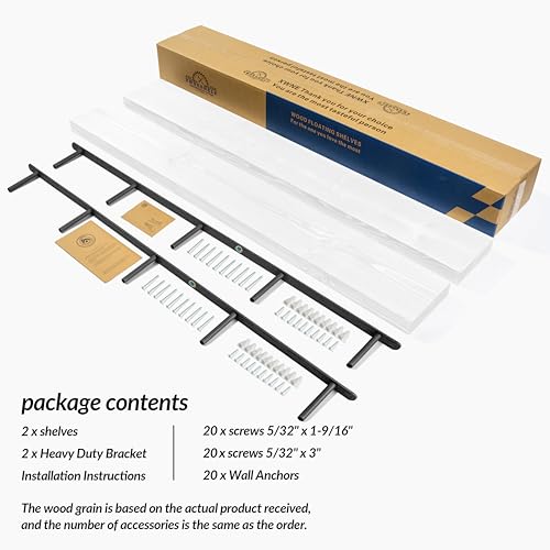 Floating Shelves 72 Inch Long 8" Deep Set of 2, Heavy Duty Wood Wall Mounted Shelves for Bathroom Living Room Kitchen, Book Shelves with Thickened Hidden Bracket - White - color: White, size: 72'' x 8''x 2''(set of 2)