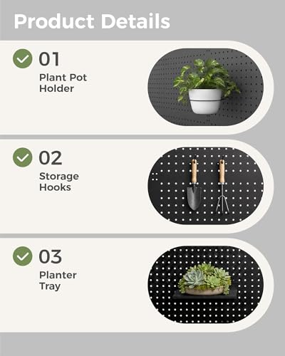 Bamworld Wall Plant Shelf Wall Mounted Plant Stand Plant Holder Pegboard