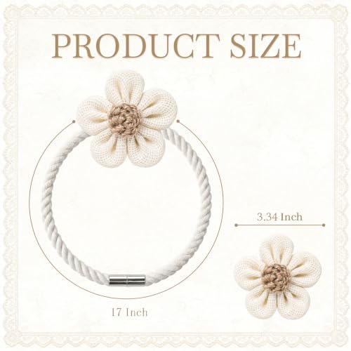 VIS'V Magnetic Curtain Tiebacks, Boho Curtain Holdbacks, Cream, 2 Pcs - color: Cream