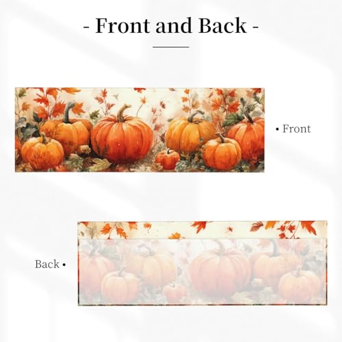 Worltoldb Thanksgiving Pumpkin Curtain Valance Short Rod Pocket Window Treatment for Living Room Bedroom Kitchen Bathroom 1 Panel 54" W x 18" L - color: Thanksgiving Pumpkin