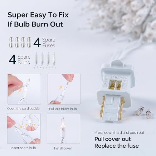 Warm White Christmas Mini Lights, 23FT 100 Count with White Wire - color: Warm White