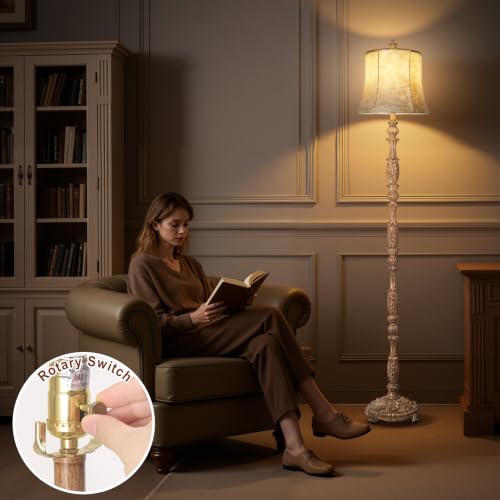Scenekoy Vintage 66” Tall Floor Lamp for Living Room Bedroom - color: Light Brown2