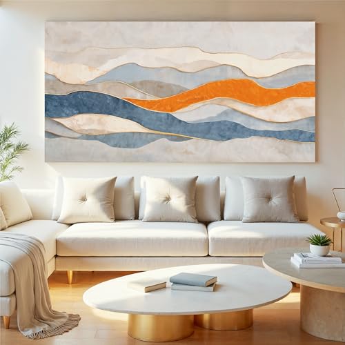 Large Blue And White Abstract Wall Art For Living Room Prints 29"×58" - color: LAI-11E, size: 58"L x 29"W
