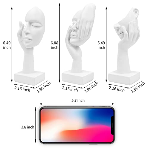 3 Pcs Thinker Statue,Modern Home Sculptures,Collectible Figurines - color: 3 Pcs White-2