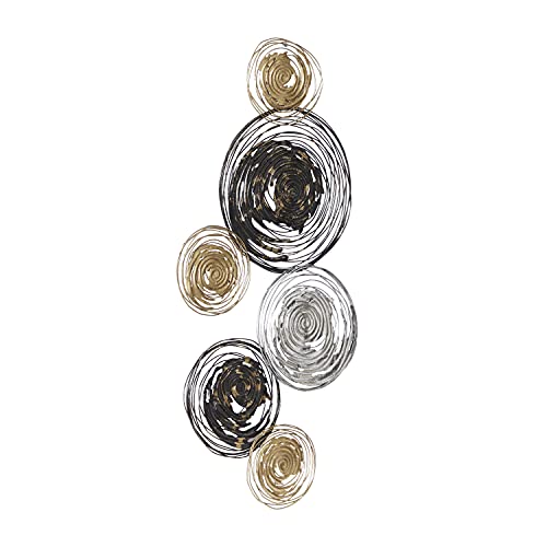 Deco 79 Metal Plate Home Wall Decor Wall Sculpture with Textured Pattern, Wall Art 42" x 1" x 27", Gold