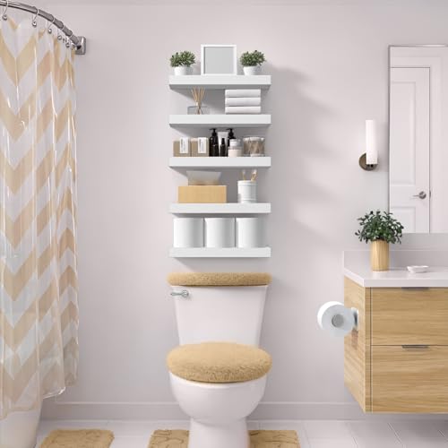 Sorbus 16 Inch Floating Shelves for Wall (4 Pack, White) - color: White, size: 4 Pack