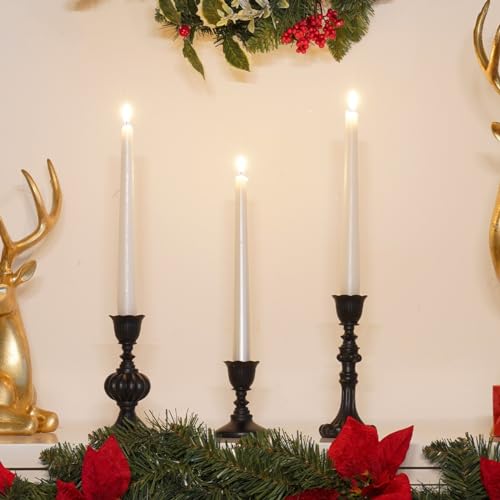 Guichifun Black Candlestick Holder Set of 3 Living Room Decor - color: Black