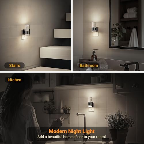 JandCase Bubble Night Lights Plug into Wall,5000K White Nightlight Dimmable - color: Pure Black