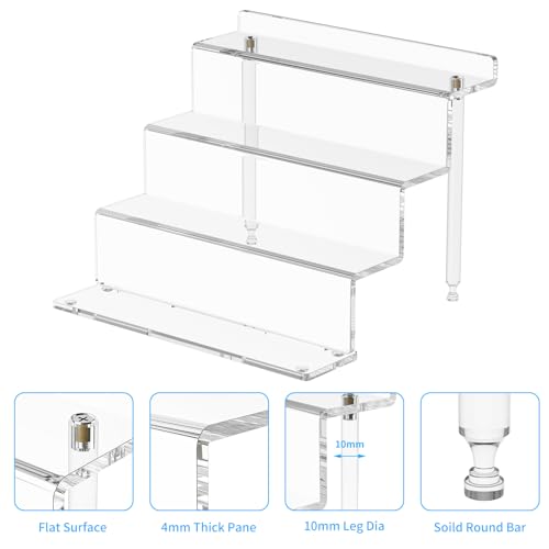 NIUBEE 4 Tier Acrylic Riser Display Stands Shelf for Amiibo Funko,9" 1 Pack - size: 9 inch