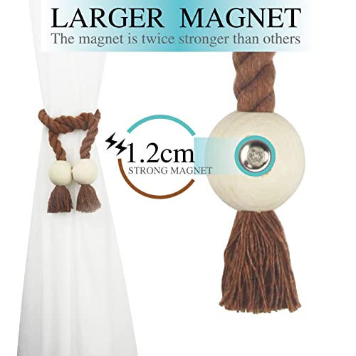 Magnetic Curtain Tiebacks Decorative Tie Back Drapes Holdbacks Nieffeiy - color: Khaki