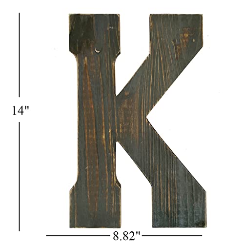 ABELOTS Big Letter Wall Art for Living Room, Bathroom, Bedroom, and Home Decor, Rustic Farmhouse Lettering for Family Last Names, Large Decorative Wood, 14” x 10” (Big K) - color: Big K