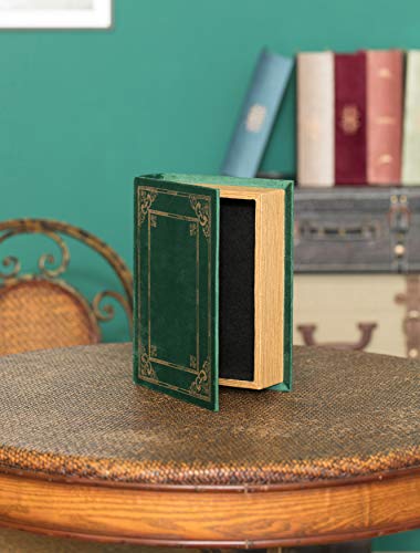 Vintiquewise Decorative Vintage Book Shaped Trinket Storage Box- Green - color: Green