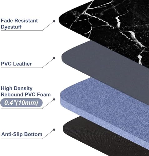 Mrcrypos Anti Fatigue Kitchen Rugs and Mats, Non-Skid Comfort Cushion Mat, Waterproof Kitchen Rug Non Slip Kitchen Floor Mat Standing Mat for Floor Sink Office Laundry (17.3"x47") - size: 47"L x 17.3"W x 0.4"Th