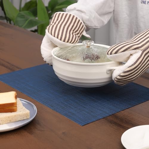 Myir JUN Placemats Set of 6 Kitchen and Dining Table Placemats - color: Dark Blue, size: Set of 6