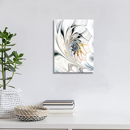 Bathroom Decor Wall Art - Modern Abstract Canvas Art Wall Decor Silver Decorations Abstract Artwork Wrapped 12x16inch - size: 16"L x 12"W