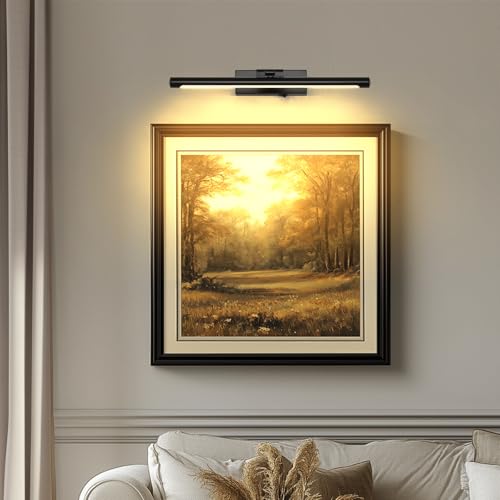 15.75 Inch Black Battery Operated Picture Light with Remote - color: Black, size: 15.75 In