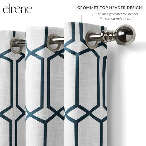 Threadmade Kaiden Geometric Room Darkening Window Curtain, Indigo - 52" W x 84" L - color: Indigo, size: 52"W x 84"L (Pack of 1)