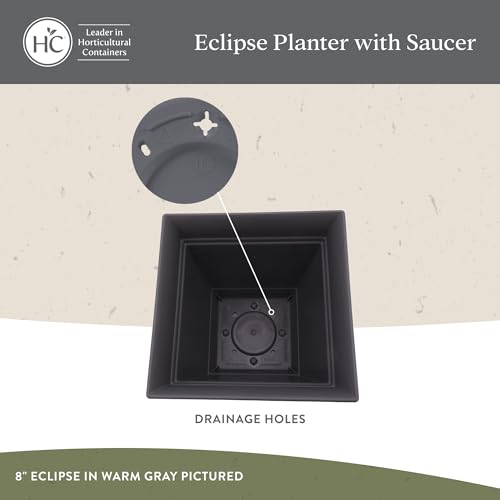 The HC Companies Eclipse Square Planter Pot, 12 Inch, Clay, 2-Pack - color: Clay, size: 12", style: Pack of 2