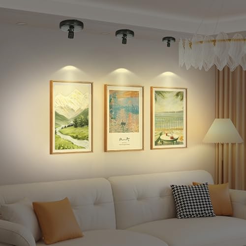 Wireless Spotlight Battery Operated, Indoor Plant Light, LED Puck Lights - color: Pure Black