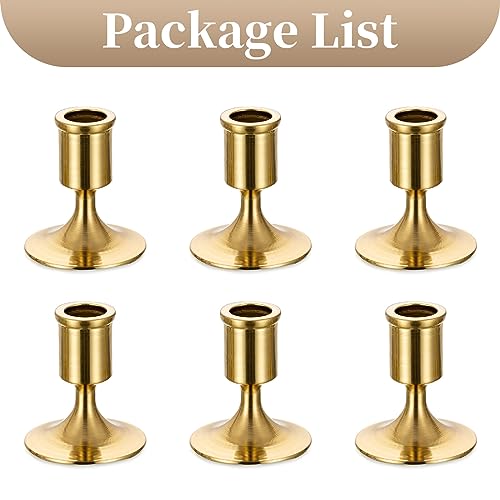 Sziqiqi Gold Candlestick Candle Holders Set of 6, for Wedding Table - color: Gold-style 1, size: 6 Pcs