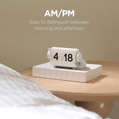 mooas Automatic Mini Flip Clock, Rechargeable, Timer/Alarm/Calendar (Black) - color: Automatic Mini Flip Black