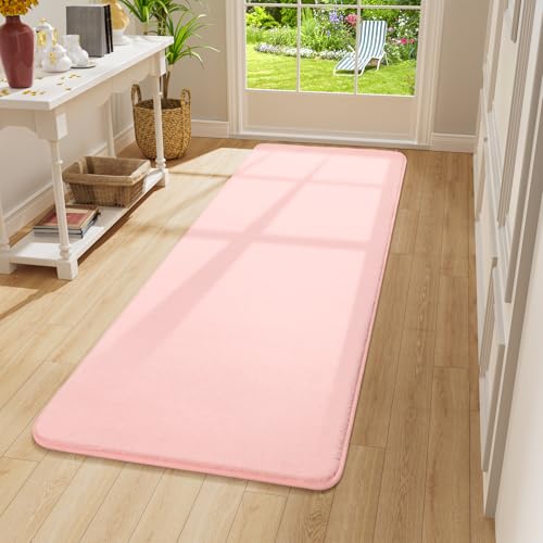 Amearea Modern Soft Hallway Runner Rug, 2x6 Feet Pink Washable Runner Rugs - color: Pink, size: 2' x 6' (Runner)
