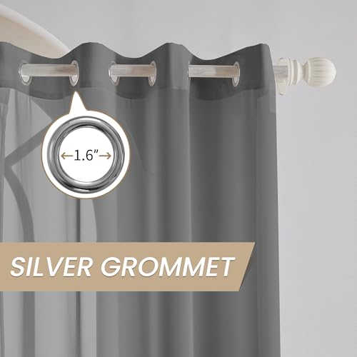 Extra Long Semi Sheer Curtains 14Ft, Grommet 2 Story Drapes Light Filtering Tall Windows Drapes for High Living Room 1 Panel 52x168 Grey - color: Grey, size: 52"W x 168"L (Pack of 1)