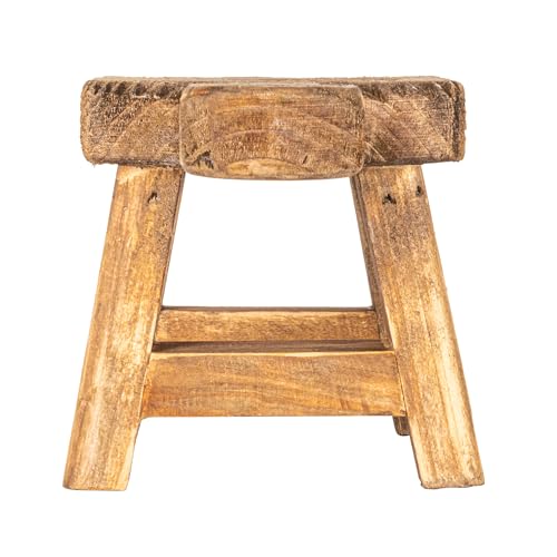 Creative Co-Op Small Wood Pedestal with Handle,Square (Pack of 12) - color: Natural, size: Square (Pack of 12), style: Rectangle