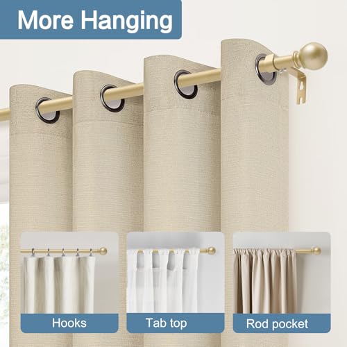 Gold Curtain Rods for Windows 28-48 Inch,5/8'' Adjustable Metal Curtain Rod - color: Gold, size: 28-48"(1 Pack)