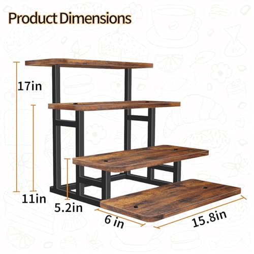 Lily Cupcake Stand for 50 Cupcakes, 2 PACK Wooden Dessert Table Display Set for Wedding Cupcake Tower, Stepped Tiered Tray Stand 4 Tier Risers Display Stands Serving Trays for Party Market Display - size: 4 Tier - 2 Pack