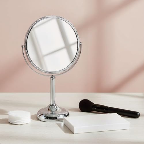 JERDON 6" Tabletop Makeup Mirror - 10X Magnification - Chrome - JP910CB - color: Chrome