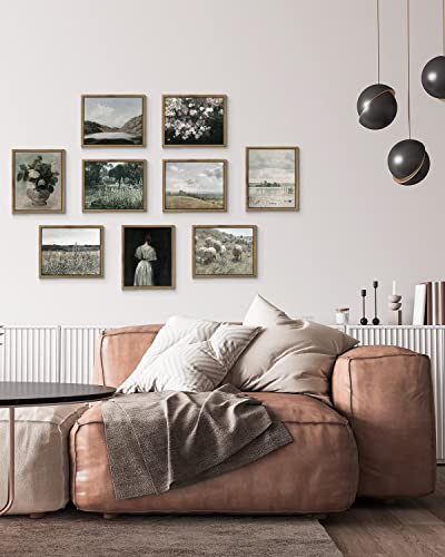 InSimSea Framed Canvas Prints Art Vintage Decor, Home Decor Classical Danish Landscape Painting by Vilhelm Groth Rustic Farmhouse Wall Decoration for Bedroom Bathroom Wall Art, 8"x10" - color: Lake Esrum, size: 10"L x 8"W