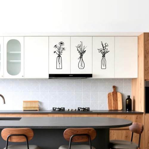 Embewhis Wall Decor Metal Flowers 3pcs, Rustic Farmhouse Flower Sculptures, 13.7" Wall Art Decor, Drill-Free Install Option for Living Room, Kitchen, Bedroom & Bathroom - size: K