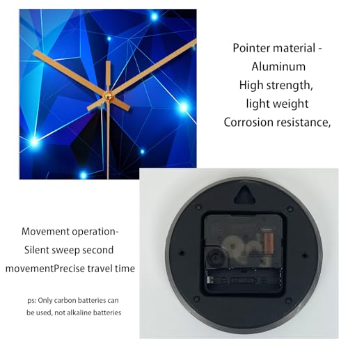 Extra Large Glass Wall Clocks Battery Operated 24 Inch - color: Blue5, size: 24 Inch