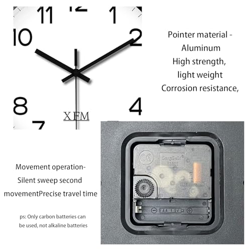 XFM 10 Inch Modern Small Wall Clocks Battery Operated Silent - color: Black, size: 10 Inch-1pcs