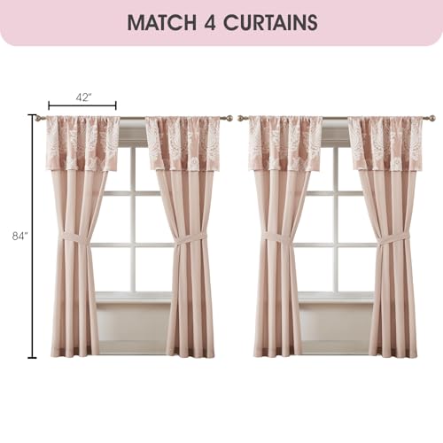 LANCO MODERN LIFESTYLE Blush King Size Comforter Set, 15 Pieces, Damask Jacquard Woven, Bedding Set with Sheets, Room in a Bag, Comforter, Bed Skirt, Pillow Shams and Decor Pillows, Curtains - color: X-blush, size: King