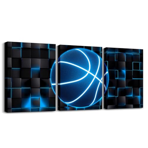 Feelyou Basketball Gaming Wall Art 12" x 16" x 3 - color: Blue Black