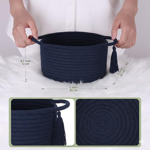 Small Gift Basket Empty to Fill with Gift Bag & Ribbon, Navy Blue - color: Blue, size: 1 Pack