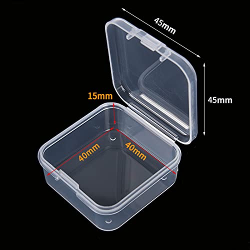 LJY 100 Clear Square Plastic Boxes, 1.77 x 1.77 x 0.8 in for Repair Parts - color: Transparent, size: Single Size (1.77 x 1.77 x 0.8 inch)
