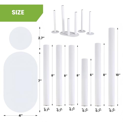 Magnetic Bud Vases Set of 6, White Aluminum Small Flower Vases with Stainless Steel Magnetic Bases, Minimalist Single Stem Vase Centerpieces for Wedding Dining Table Home Farmhouse Boho Decor