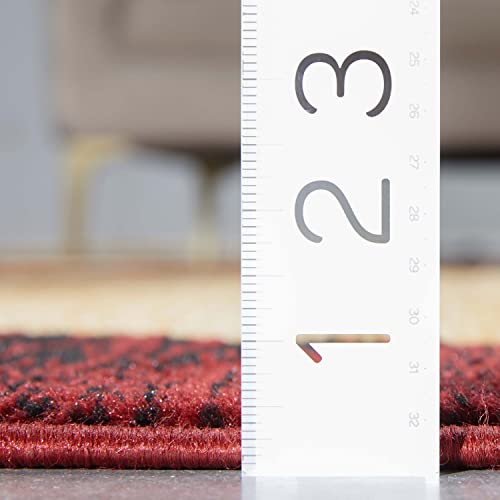 Well Woven Dulcet Bingo Red Modern Geometric 9'3" x 12'6" Area Rug - color: Red, size: 9'3" x 12'6" (Rectangular)