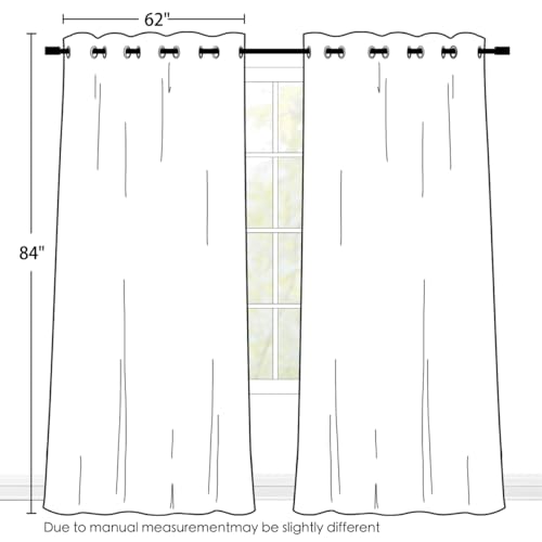 SimpleHome Cream 100% Blackout Curtains Room Darkening Living Room 84 Inch - color: Cream, size: 62"W x 84"L (Pack of 2)