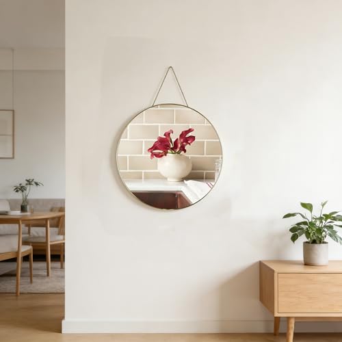 Funerom Gold Round Wall Mirror 15.4 Inches Circle Mirror Bathroom Mirrors for Over Sink - color: Gold, size: 15.4"L x 15.4"W