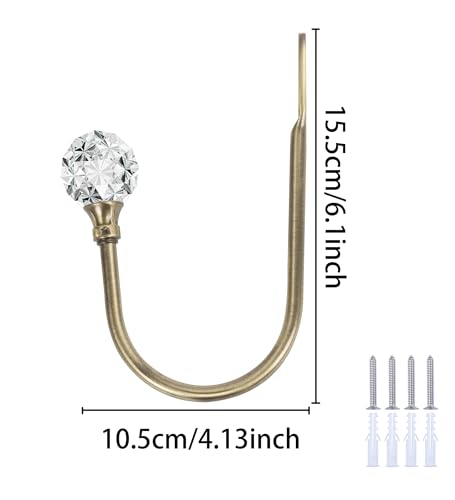 Groleca U Shaped Metal Curtain Holdbacks, Curtain Tiebacks, Antique Brass - color: Antique Brass