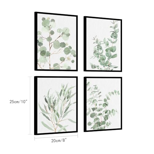 Botanical Prints Wall Art Framed, Sage Green, Plant Pictures, 8"x10"x4 - color: Sage Green, size: 8"x10"x4
