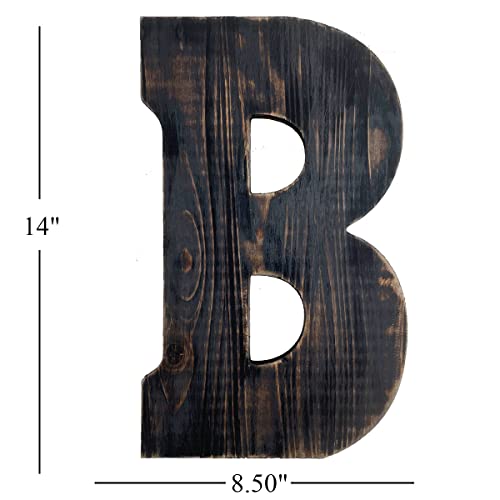 ABELOTS 14 Inch wood Letters for Wall Decor - Letter B for Hanging Fits for Living Room, Bathroom, Bedroom, and Home Decor, Rustic Farmhouse Lettering for Family Last Names,14” x 10” (Big B) - color: Big B