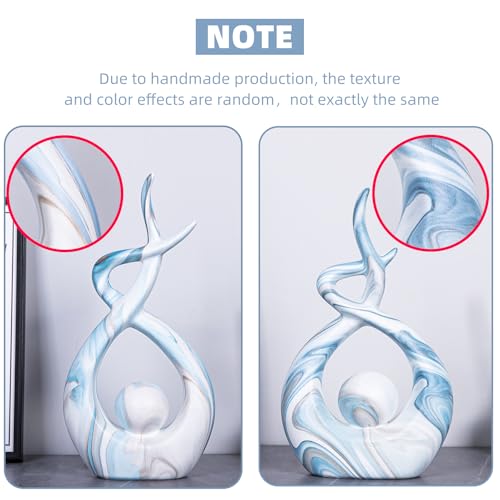 Blue Marble Ceramic Sculpture Home Decor Centerpiece - color: Blue Marble 11475 XL