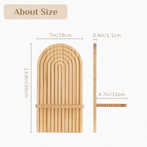 Boho Wall Decor Set of Two: Wood Wall Candle Holder - color: Natural