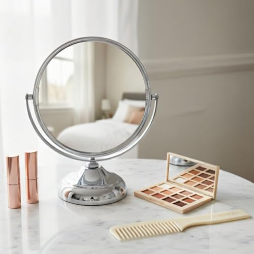 Jerdon 5.5" Tabletop Makeup Mirror - 5X Magnification - Chrome - MC247C - color: Chrome